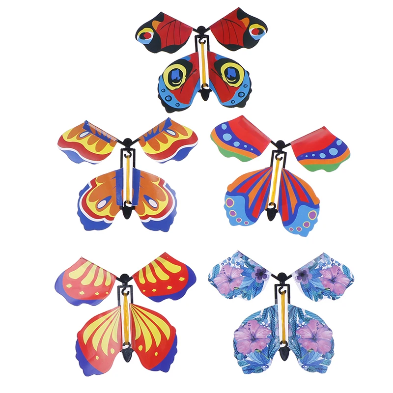 1 шт. Волшебная Летающая в книге бабочка Резиновая лента с питанием от ветра