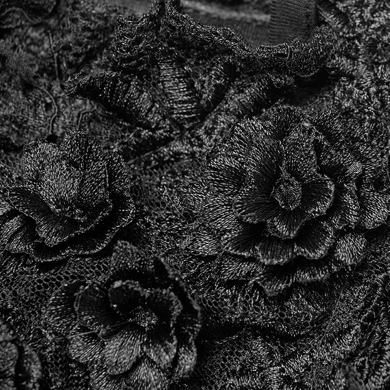 Женская Кружевная футболка в стиле панк с вырезом лодочкой и кружевами японском |