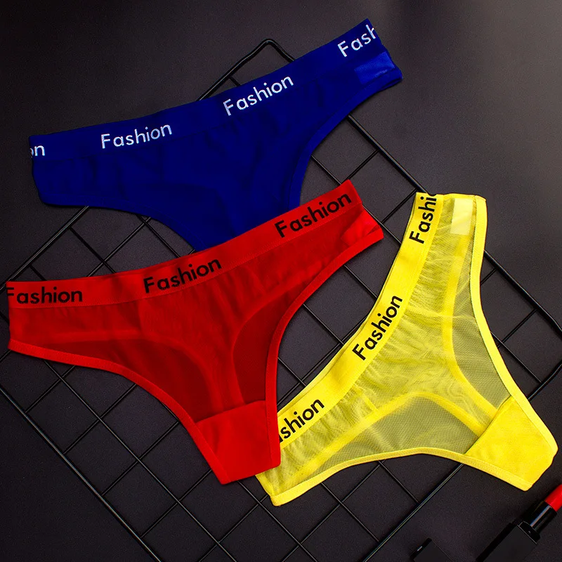 

Women's Sports Thong Sexy Mesh Transparent Underwear Yoga Fitness Comfortable Breathable T Pants Wicking