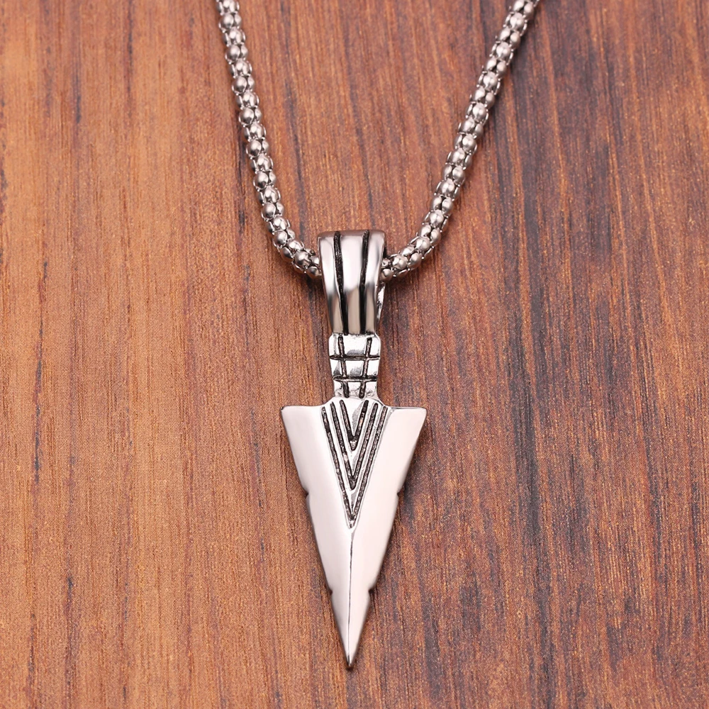 New fashion Spear Pendant Necklaces Men Black Gold sliver color For Jewelry Gift collier femme collar Chocker | Украшения и