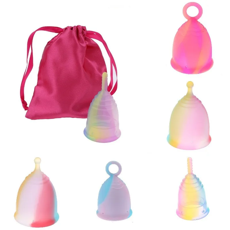 

1PC Colorful Women Medical Grade Silicone Menstrual Cup Feminine Hygiene Menstrual Lady Cup Health Care Period Cup Various Sizes
