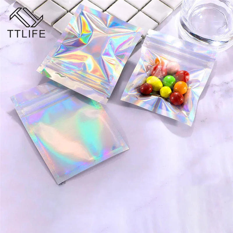 TTLIFE 100 шт. мешки замка застежка молнии Resealable Алюминий Фольга плоский замок на