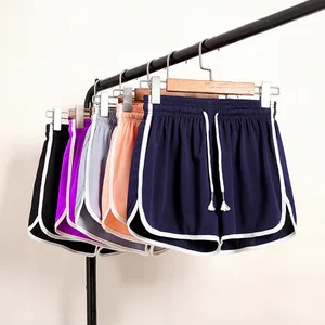 Летняя женская спортивная одежда для тренировок, Короткие штаны в полоску, Однотонные эластичные шорты с высокой талией, повседневные свободные студенческие шорты 5xl