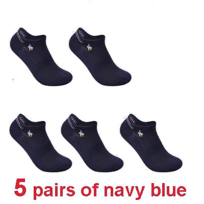 5 navy blue 5 пар/лот, летние сетчатые дышащие хлопковые носки для мужчин, черно-белые однотонные спортивные мужские носки, тонкие стильные носки Sokken PIER POLO - Цвет: 5 navy blue