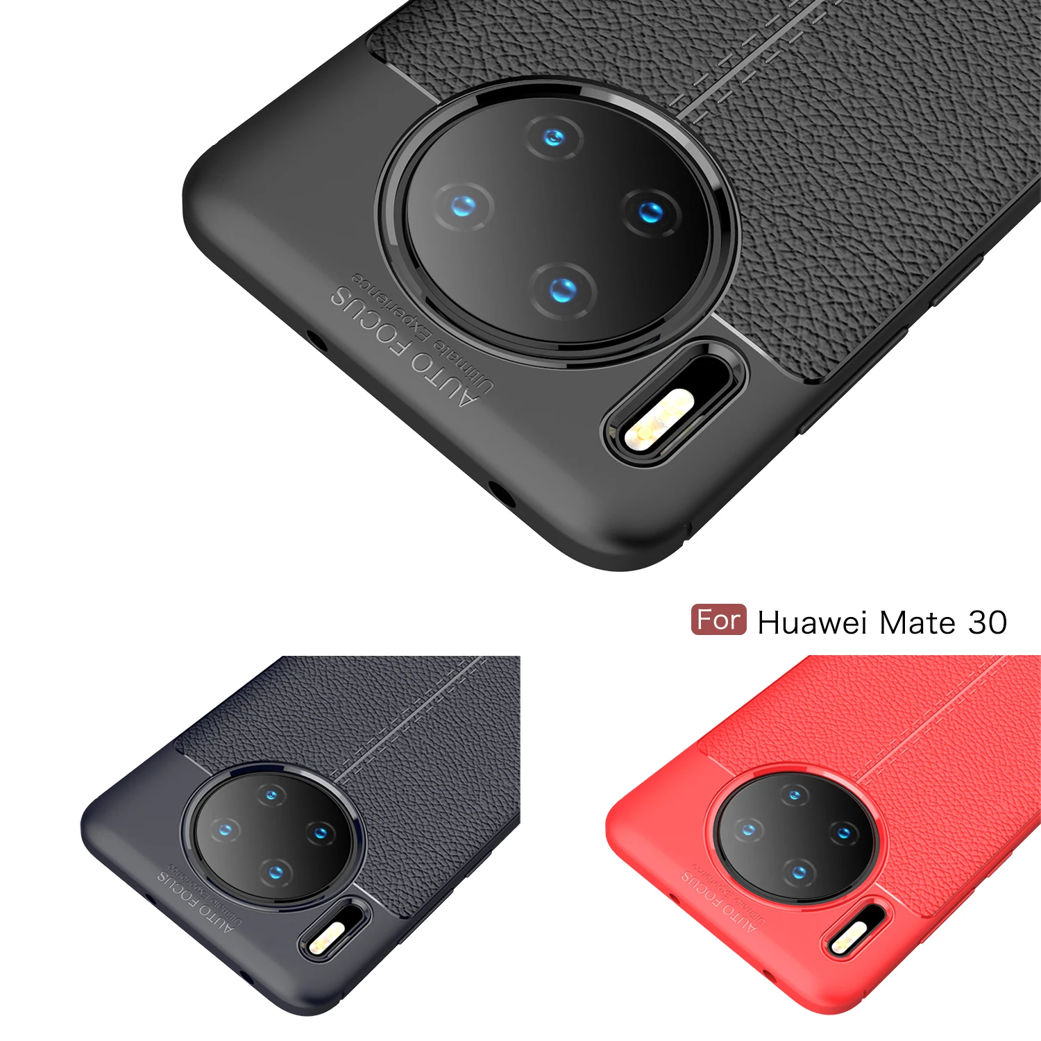 

Shockproof Case for Huawei Mate20 Mate20X Mate30 Mate40 Pro Plus Y6 Y7 2019 Leather Texture Soft Silicone Phone Back Cover