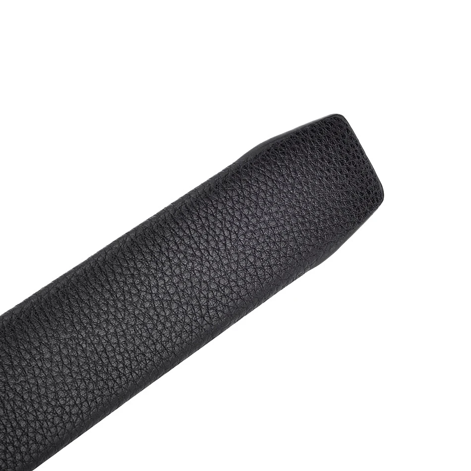 WOWTIGER Silver color metal Luxury Automatic Buckle men belt High Quality Black Wear-resistant Leather Belts for Men 3.5cm Width |