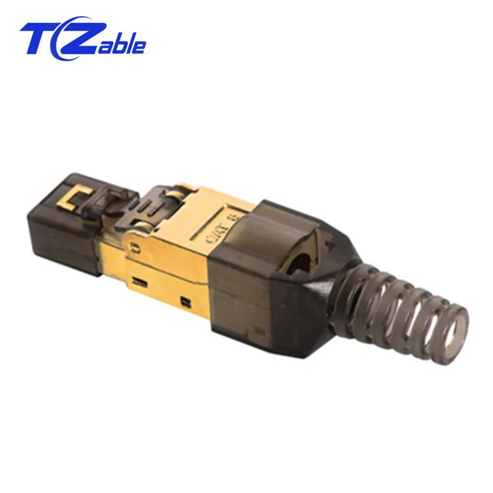 Cat8 gray Cat6A Cat7 Cat8 Rj45 разъем Ethernet адаптер без инструментов обжимной экранированный Кристалл головка 8P8C сетевой Ethernet кабель Разъем - Цвет: Cat8 gray