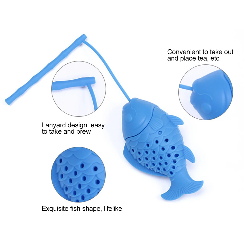 Лидер продаж креативный ситечко для заваривания чая в форме рыбы силиконовый