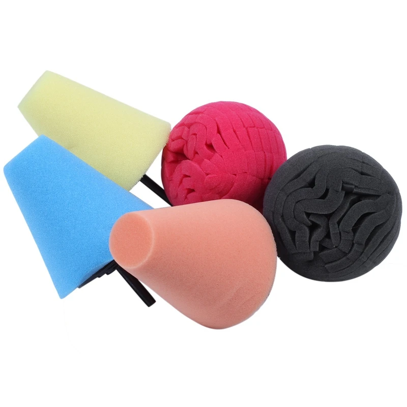 

3Pcs Cone Sponge Pads + 2Pcs Ball Hub Polishing Wheel Buffing Car Beauty Waxing Car Polishing Pad Set Polishing Buffer Waxing Bu