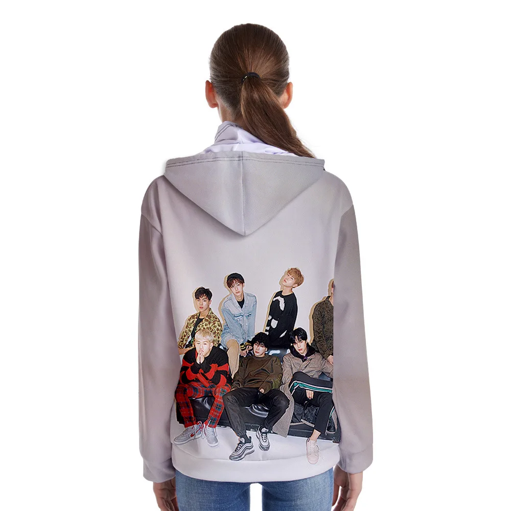 

New Fashion 3D Monsta X Kpop Hoodies Sweatshirts Men/Women HIP HOP Harajuku Long Sleeve 3D Hoodies Pullovers Tops and Headscarf