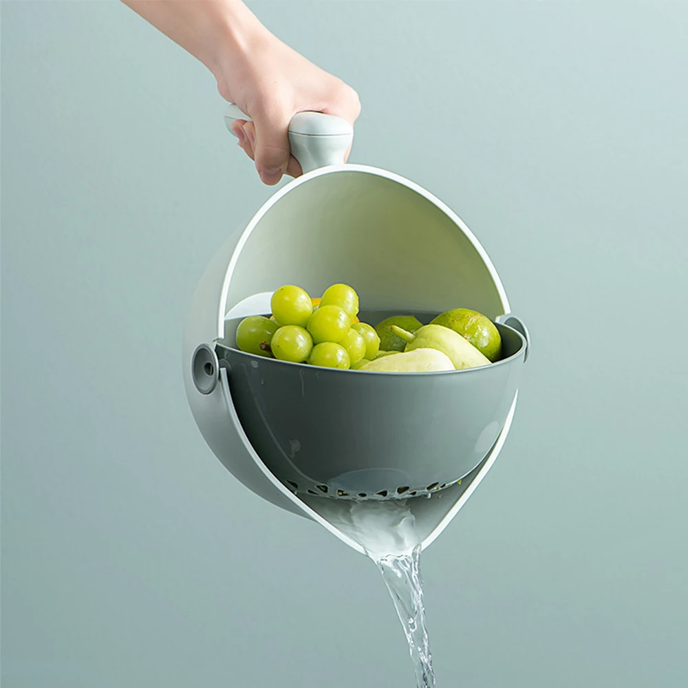 

Double Drain Basket Bowl Washing Kitchen Strainer Washing Storage Basket Strainer Bowl Drainer For Vegetable Kitchen Gadget Sets