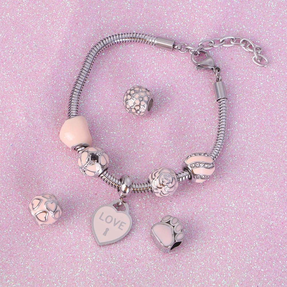 HMSFELY титановая нержавеющая сталь розовый цветок хрустальный кулон для