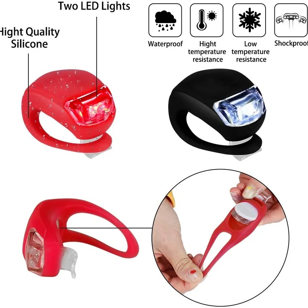 Светодиодный светильник для велосипеда из силикона водонепроницаемый головы