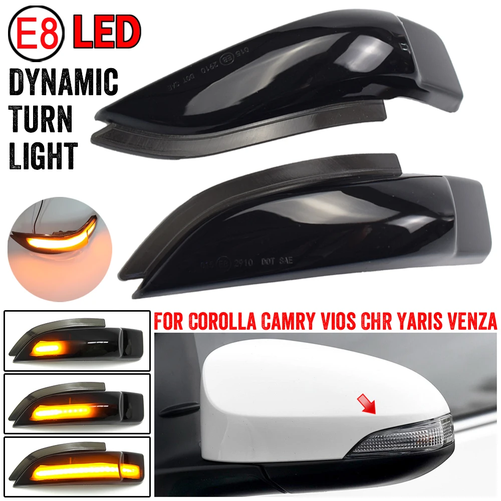 

2pcs For Toyota Camry XV50 2012-2017 LED Dynamic Turn Signal Light Side Mirror Indicator Sequential Blinker Lamp