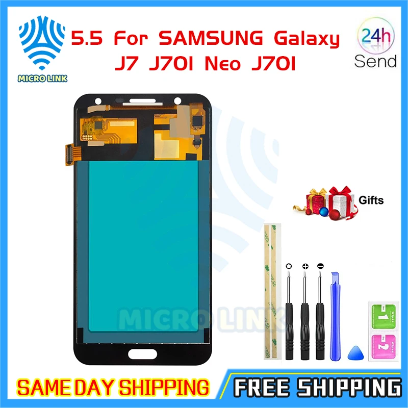 

Копия OLED 5,5 "ЖК-экран для SAMSUNG Galaxy J7 J701 Neo J701 J701F J701M J701MT сенсорный дисплей дигитайзер в сборе 100% протестирован