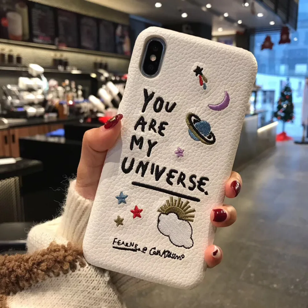 Роскошный кожаный чехол с вышивкой для iphone 11 Pro Max мобильный телефон изображением