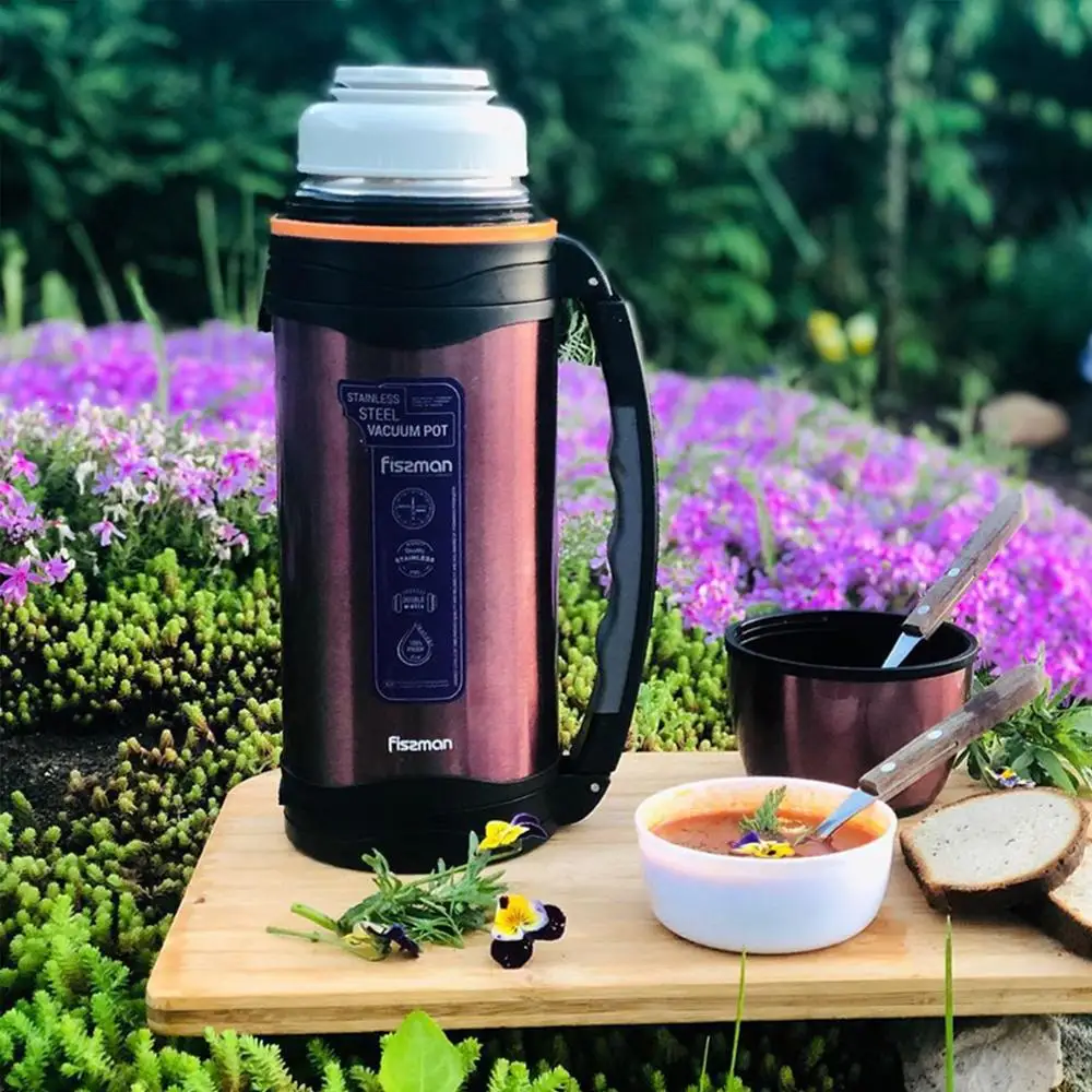 FISSMAN 2000 мл двухслойная вакуумная фляга из нержавеющей стали уличная