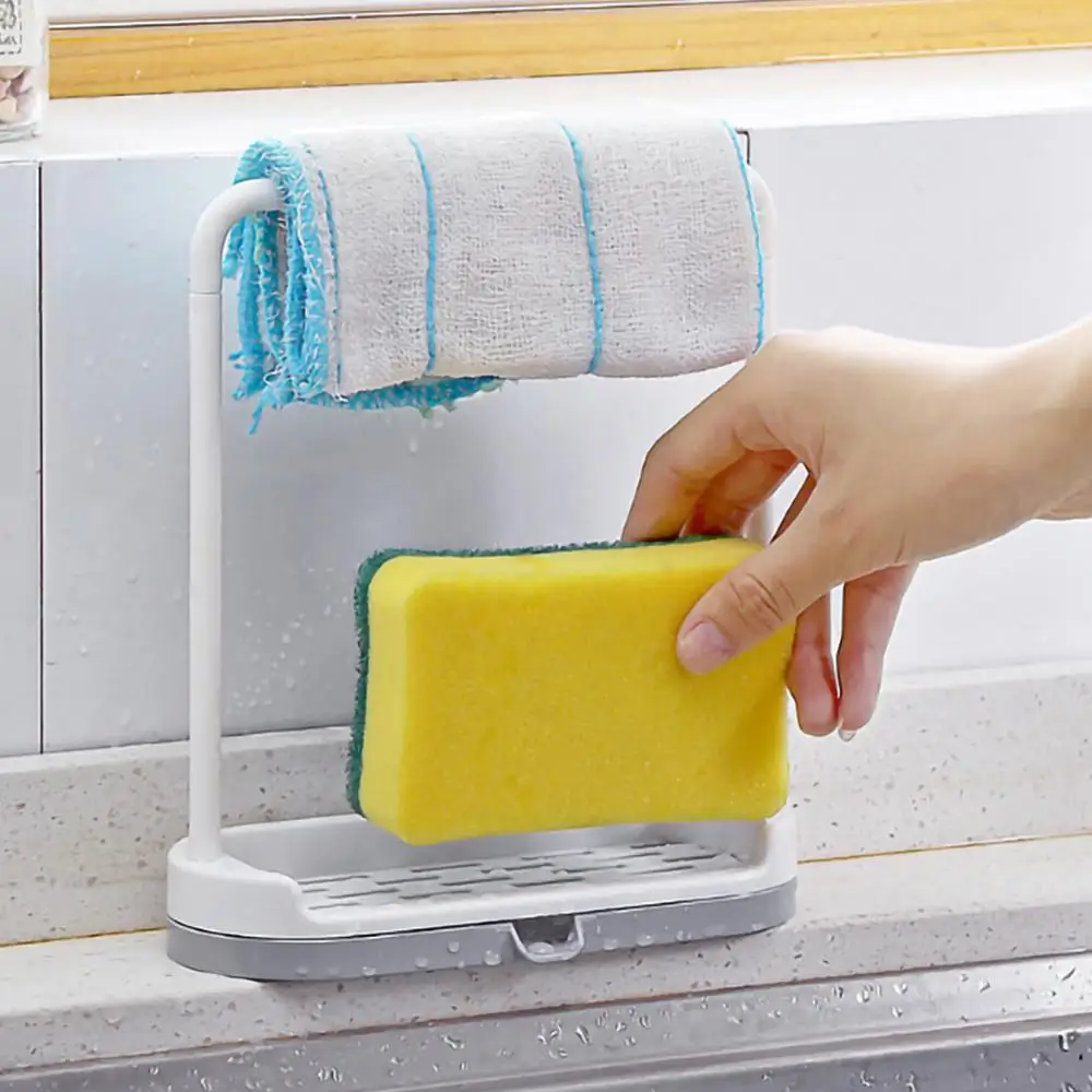 Держатель для кухонного полотенца тряпки вешалка над раковиной полка губки