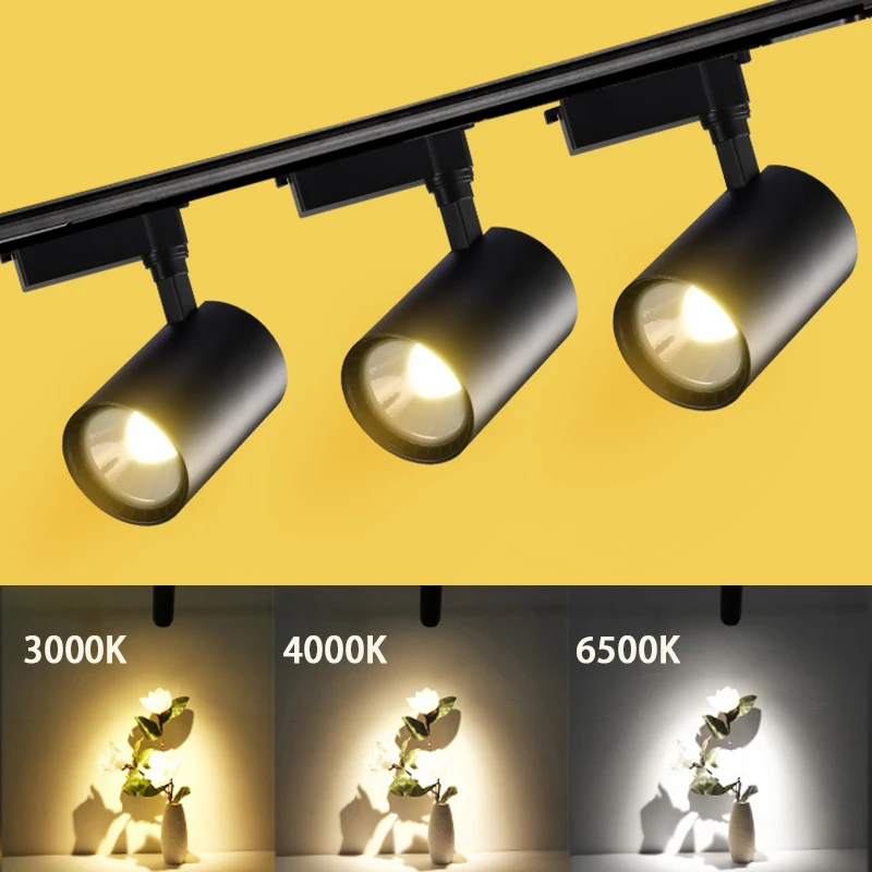 

LED Spotlights 220V Spot Lights Led Track Lights Lamp 12/20/30/40W Rail Spots Lighting Fixture for Kitchen Living Room Store