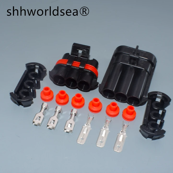 

shhworldsea 3 Pin Way male female for Buick Blower Plug Auto Cooler Fan Connector Male Female Socket 12124686 12124685