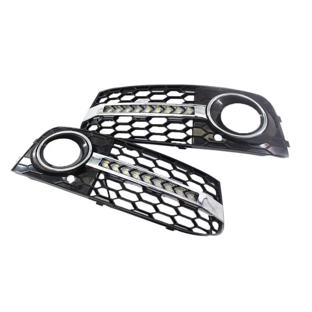 

Противотумансветильник фара для переднего бампера автомобиля, сетчатая решетка для гриля, сменная Крышка для Audi A4 B8 2009-2011, 1 пара