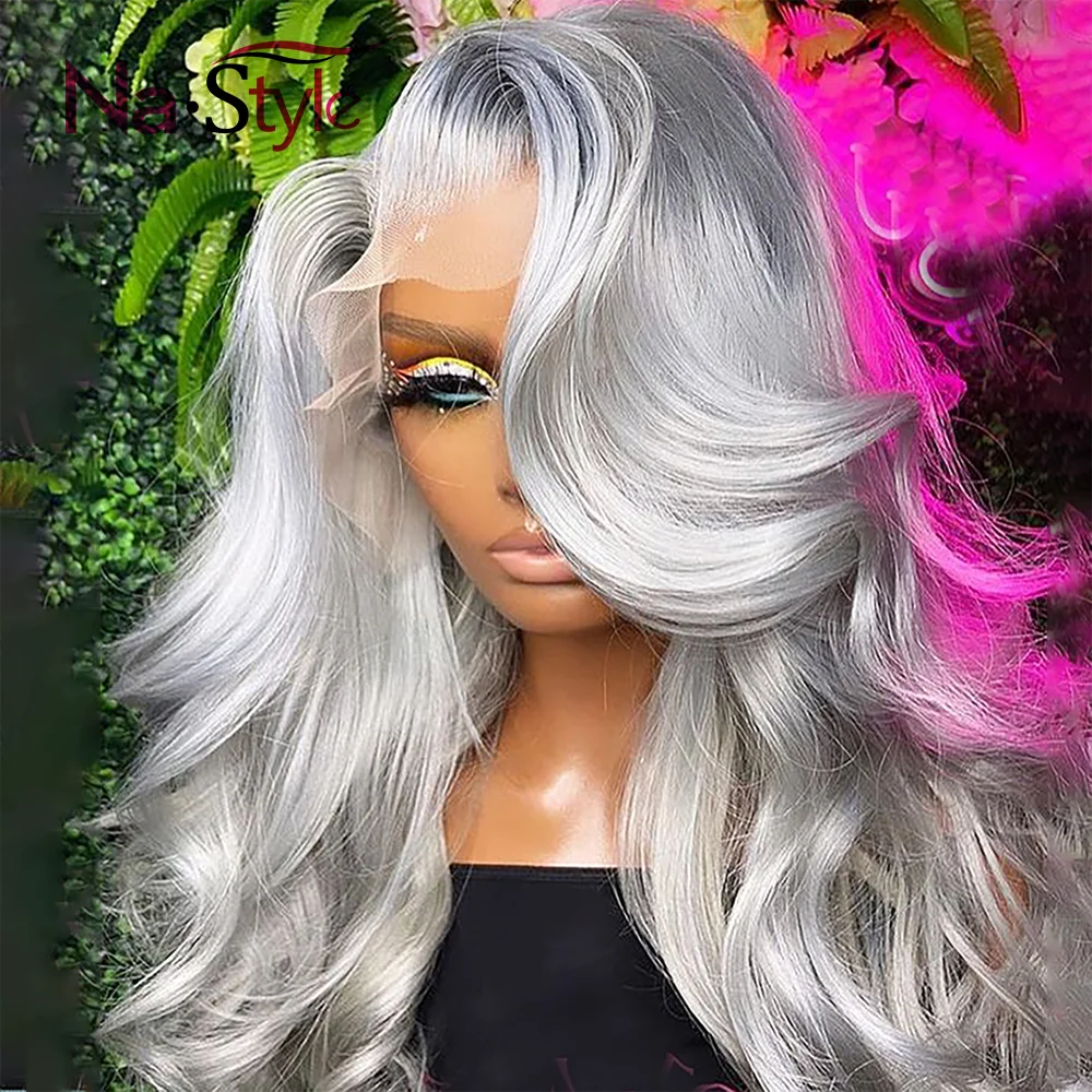 Парик из серых человеческих волос блонд 613 дюймов Hd парик на сетке спереди