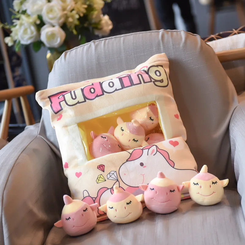 Сумка из 8 мини-плюшевых игрушек креативная подушка наполненная пудингом кукла