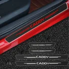 4 шт. наклейка из углеродного волокна для автомобиля Защита дверных порогов протектор для Volkswagen VW Caddy MK4 MK3 MK2 MK1 4 3 Аксессуары 2021 2020 2019