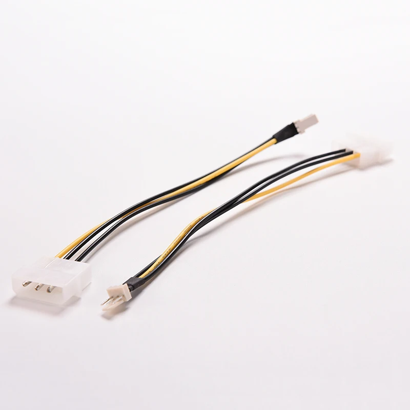 

2 PCS 20cm 4 Pin Molex IDE To 3 Pin PC Computer CPU Case Fan Power Connector Cable Adapter
