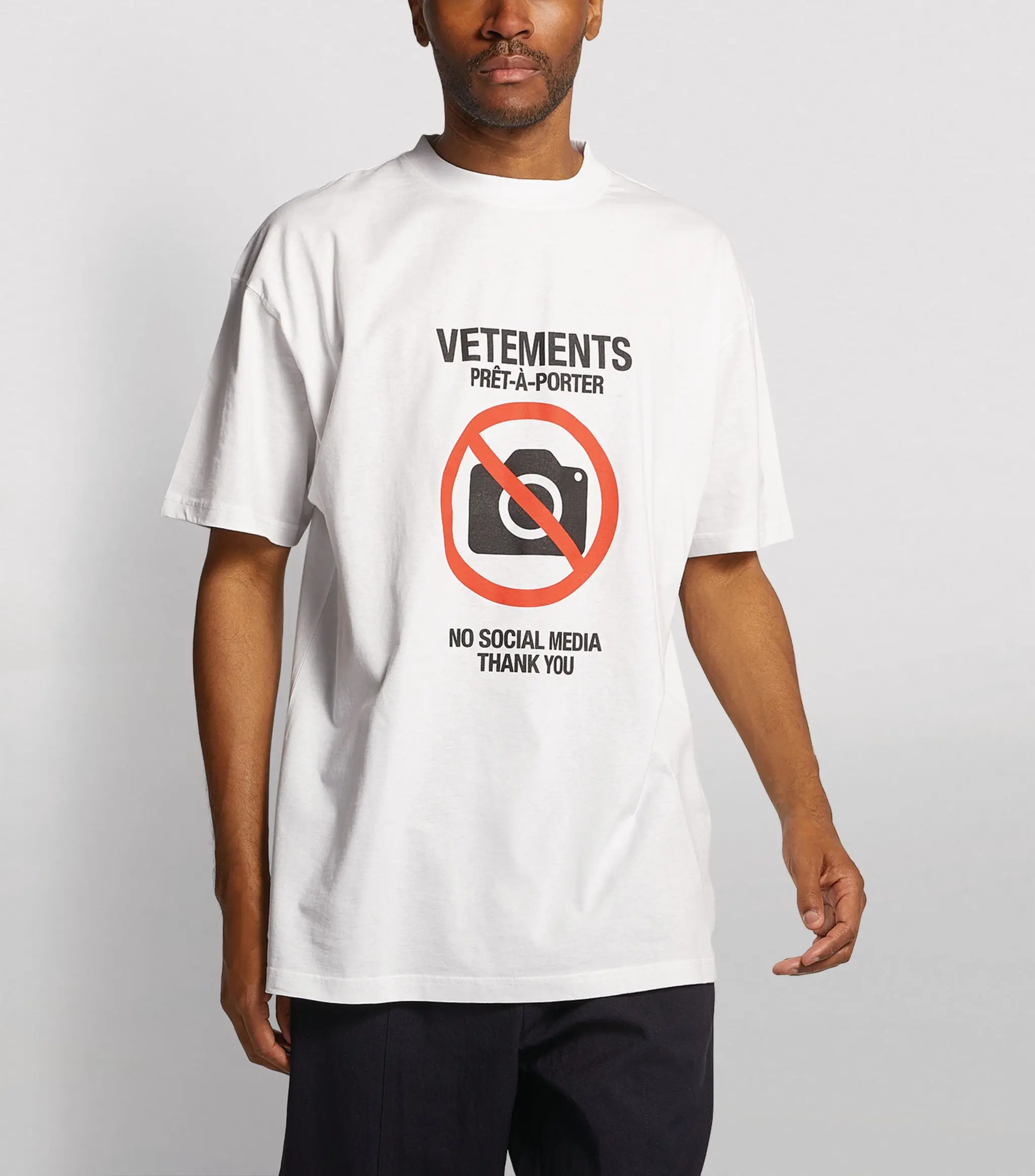 

2021 Summer VETEMENTS NO SOCIAL MEDIA T-shirt Men Women Antisocial Logo Oversized T-shirts Short-sleeve High Street Tee Top