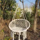Кресло-качели, гамак, веревка, подвесное сиденье для сада, бежевое, безопасное, вязаное, в скандинавском стиле, для двора