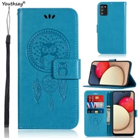 for samsung galaxy a03s case for samsung a03s cover owl luxury cloth flip leather wallet phone case for samsung galaxy a03s case