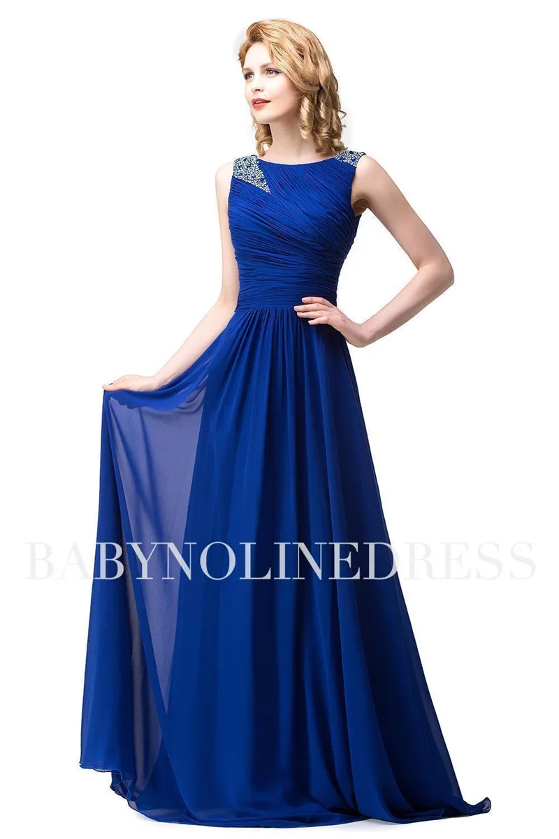 Новое поступление Элегантное Длинное Вечернее Платье трапеция с бусинами