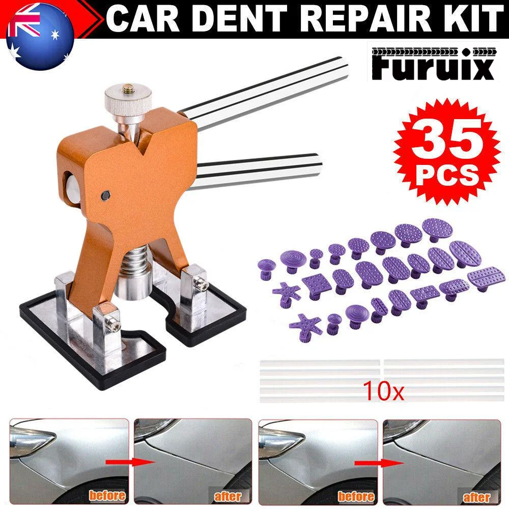 

Car body Paintless Dent Repair Car Dent Puller Kit Golden Dent Lifter with Puller Tabs Glue Sticks for Auto Dent Repair Tools