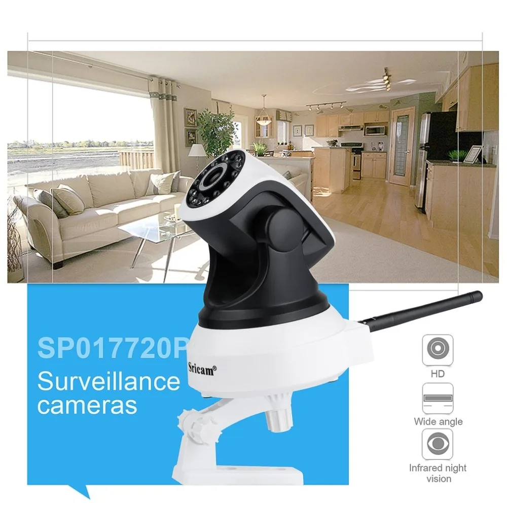 Sricam SP017 HD Беспроводная ip-камера безопасности Wifi Двусторонняя аудио IR-Cut ночное видение Аудио Сигнализация видеонаблюдения Крытый монитор для младенца