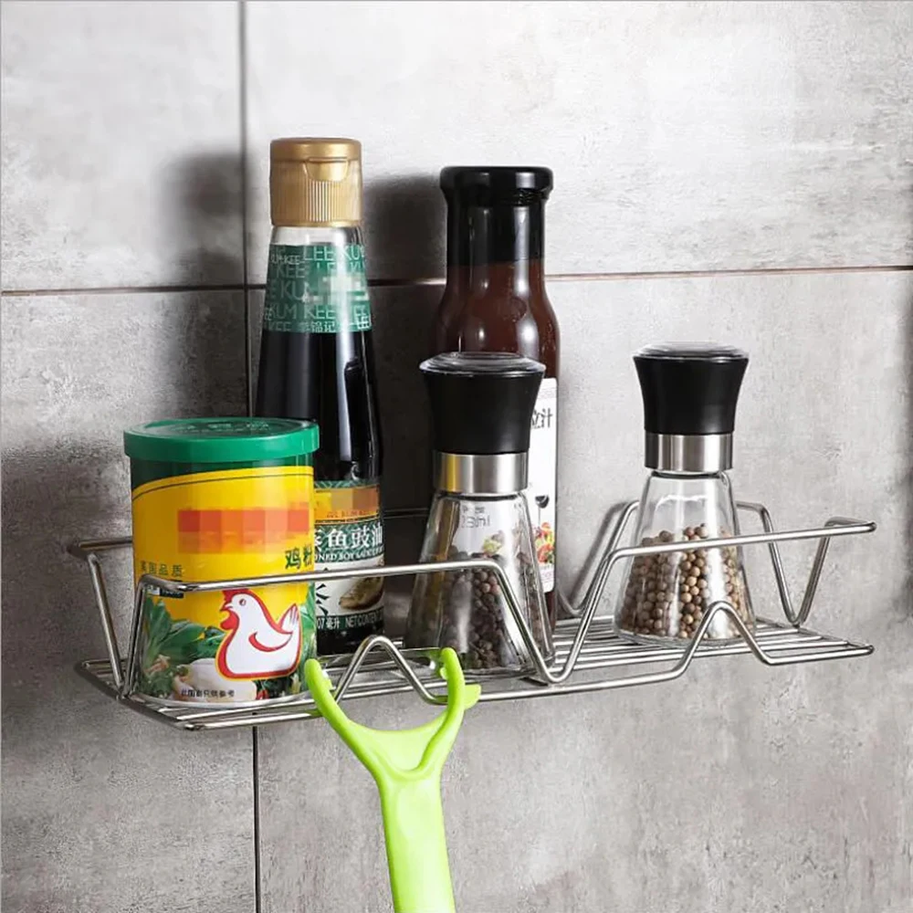 

orange Kitchen Organizer Wall Mount Bracket Wall Storage Rack Box Spice Jar Cabinet Shelf Kitchen Accessories Supplies