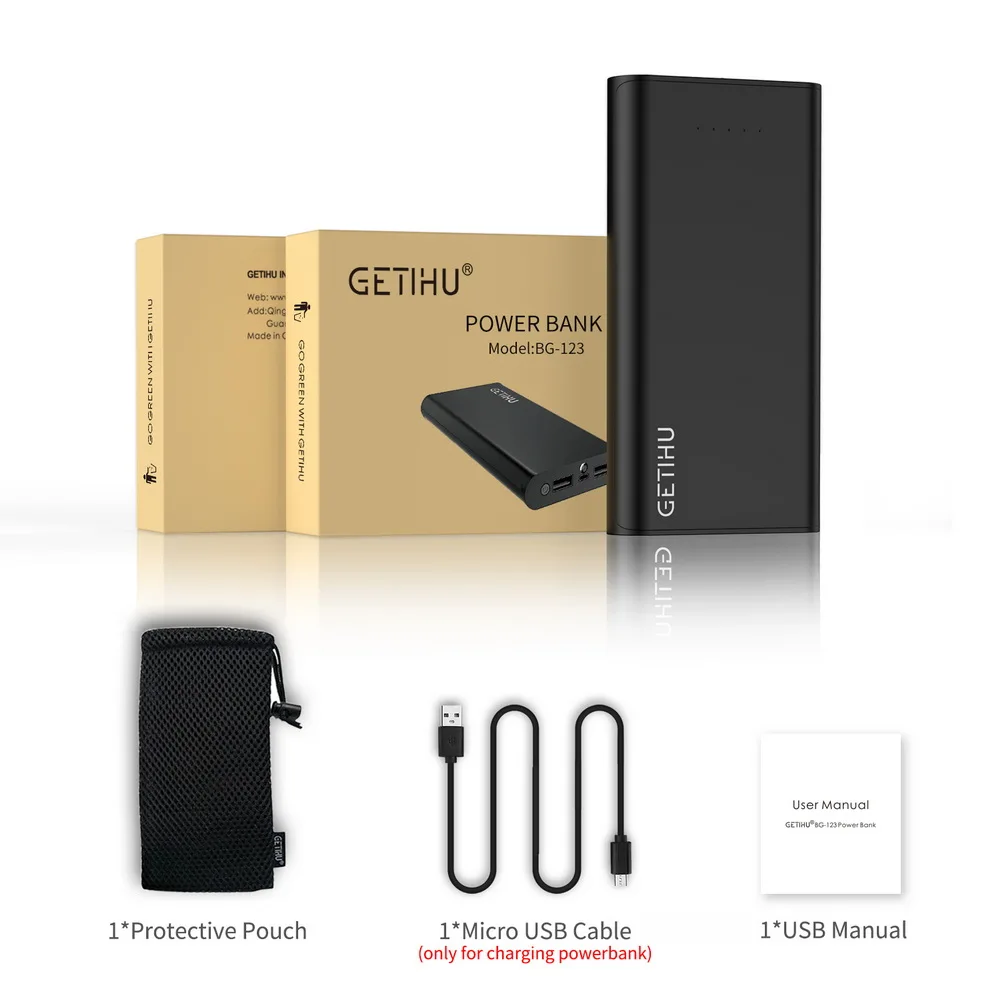 INIU 20000mAh 2.4A power Bank двойное Портативное зарядное usb-устройство power bank для iPhone X Xiaomi Mi телефон повербанк внешний аккумулятор - Цвет: Black
