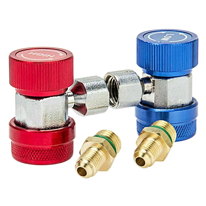 R134A Высокий Низкий быстроразъемный соединитель адаптеры Тип AC манометр