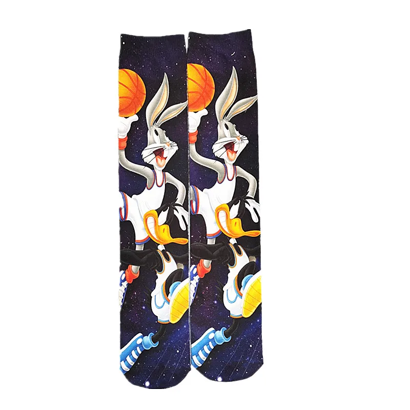 

spring autumn Thin money Style Terry Men's Socks Towel Bottom Printing Animation Cartoon Series Movie Characters Middle Barrel