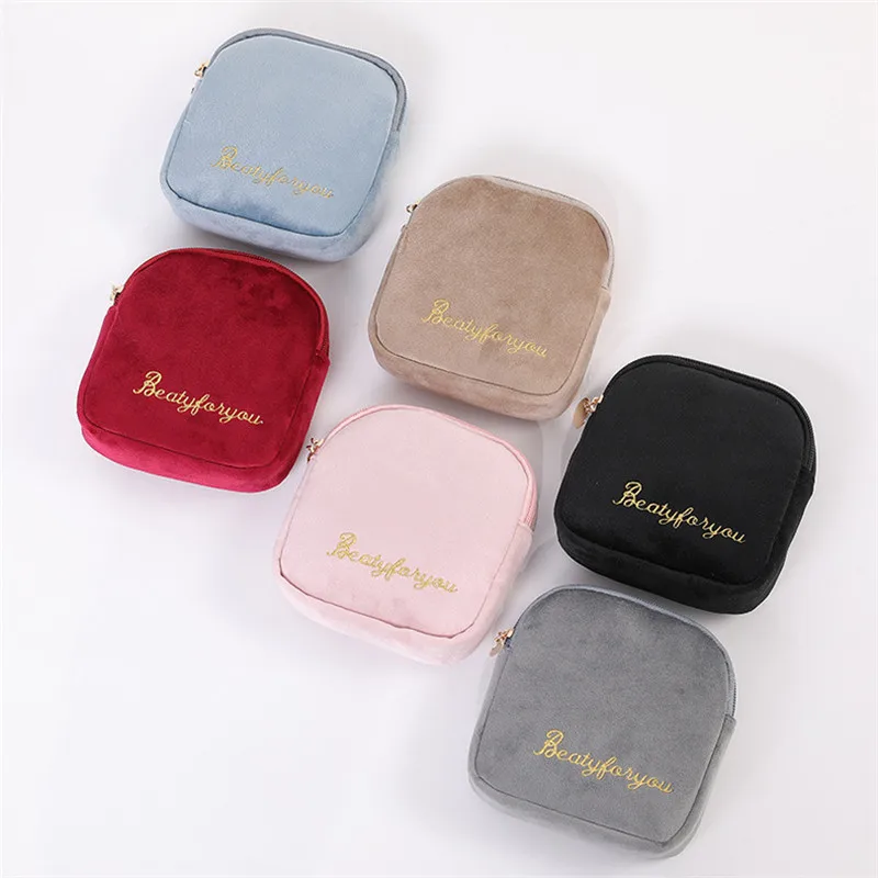 Женская бархатная косметичка для зимы модная Портативная сумка-Органайзер