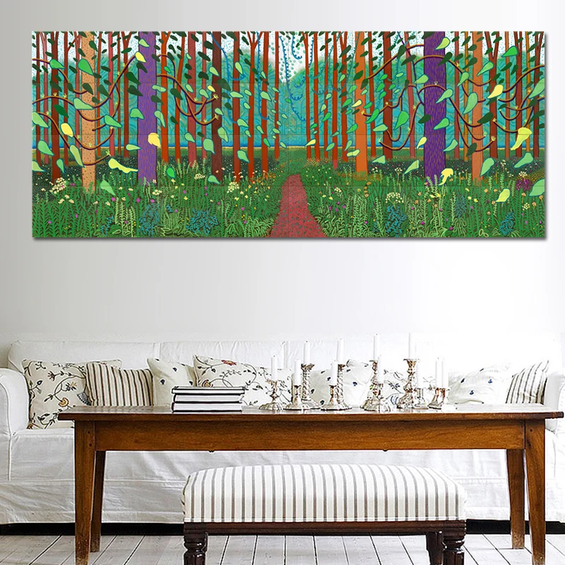 Давид хокни зимняя деревянная картина маслом огромные размеры жикле плакат