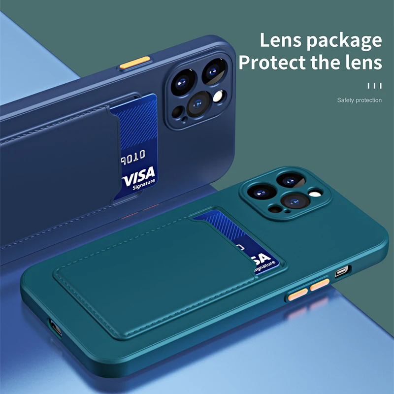 for iphone 13 pro max case card slot wallet square side soft liquid silicon back cover aifon iphoen iphon ipone iphoe 13pro mini free global shipping