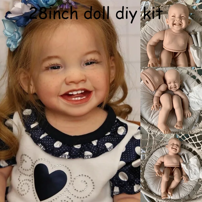 

28inch Reborn Doll Kit Toddler Mila Smile Baby Toddler Doll Kit Unfinished Doll Parts 70CM Huge Baby