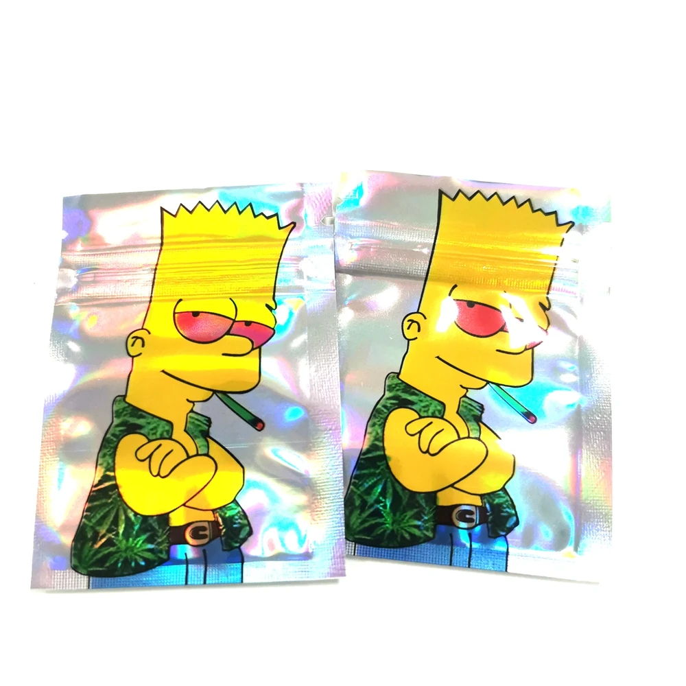 

10/20pcs Cartoon Tobacco Bags 6*8 CM Zip Lock Pouches Aluminum Mylar Foil Food Bags Weed Package Bag Candy Man Mylar Bags