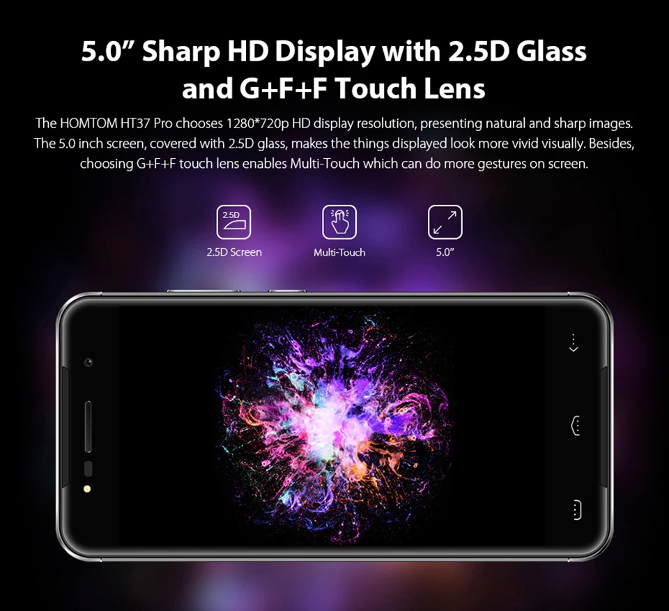 Оригинальная версия HOMTOM HT37 Pro 4G смартфон MTK6737 5,0 дюймов HD Android 7,0 3 ГБ+ 32 Гб 13 МП 3000 мАч отпечаток пальца ID мобильный телефон