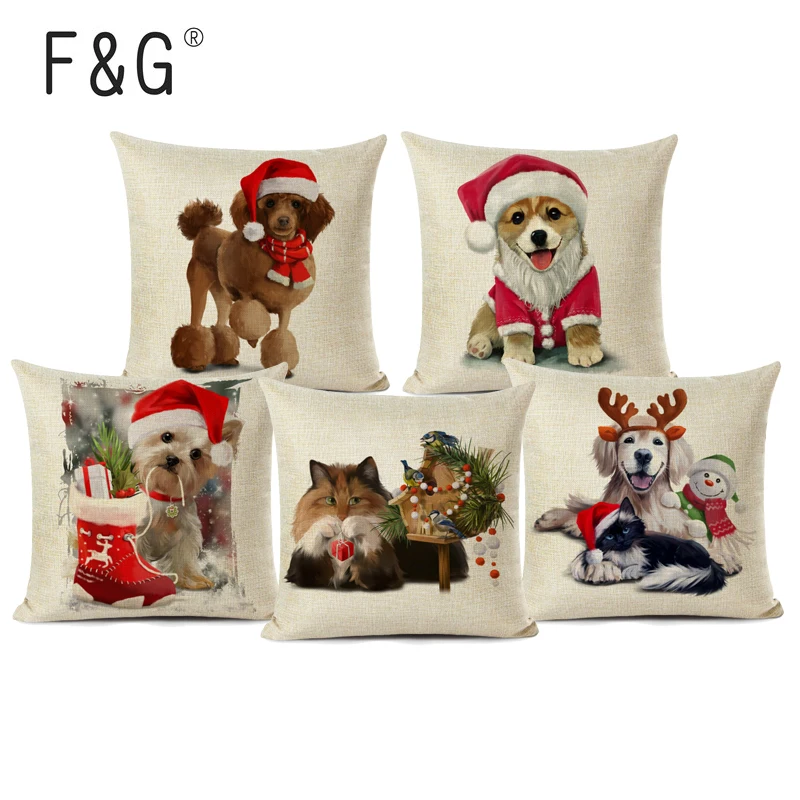 Рождественская искусственная декоративная наволочка для подушки с принтом