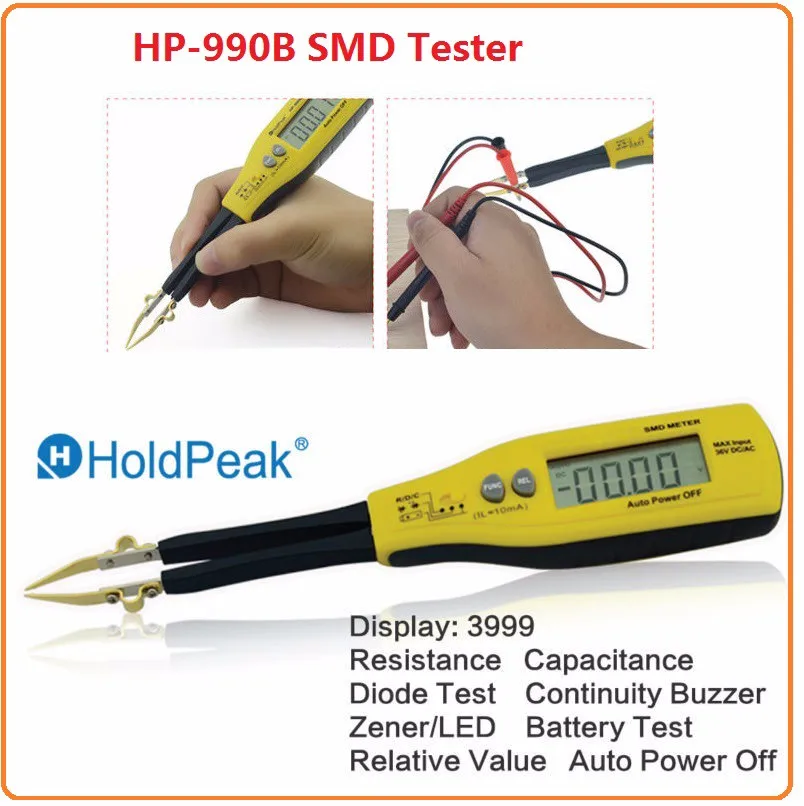 Мультиметр HoldPeak SMD HP-990B Диод сопротивления с автоматическим диапазоном (RCD)