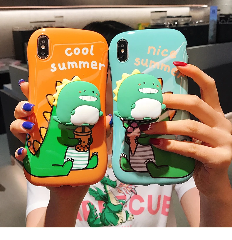 Милый чехол с рисунком маленького динозавра подходит для IPhone 11 Pro XS Max X XR 7 8 6 Plus