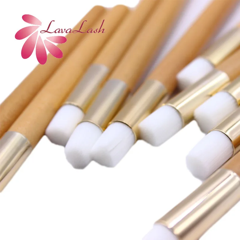

10pcs Mousse Cleaning Brush False Eyelashes Beauty Shop Eyelash Makeup Tool Nose Cleaning Brush Eyelash Extension Wood color