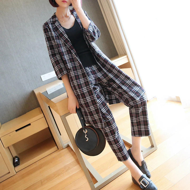 Официальный комплект из двух предметов с рукавом до локтя длинное пальто принтом